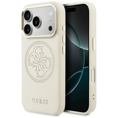 Guess Perforated 4G MagSafe Case for iPhone 17 Pro Max - Beige