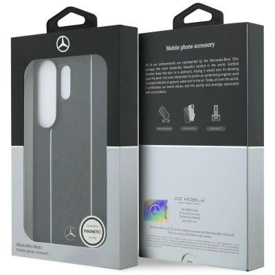 8. Mercedes Laurel Leaves Vertical Stripes MagSafe Case for Samsung Galaxy S26 Ultra - Black and White