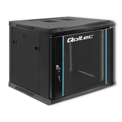 19" 9U 600 x 500 x 600 black wall-mounted rack cabinet