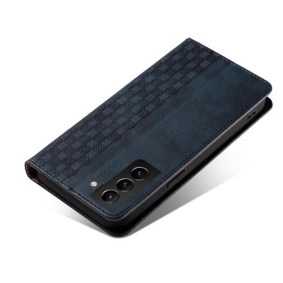5. Magnet Strap Case Case for Samsung Galaxy S22 + (S22 Plus) Pouch Wallet + Mini Lanyard Pendant Blue