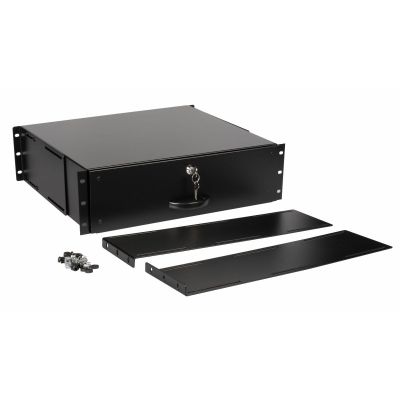 2. 19" drawer equipment for 3U server cabinets, lockable BK (EZD-3-B)