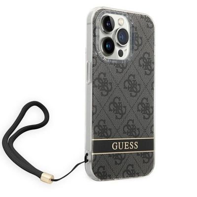 3. Guess GUOHCP14LH4STK iPhone 14 Pro 6.1 "black / black hardcase 4G Print Strap