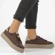 2. Women's leather platform sneakers, brown, Filippo DP6119