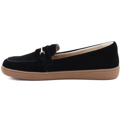 2. Women's leather moccasin shoes, wide, black, Potocki JE19507