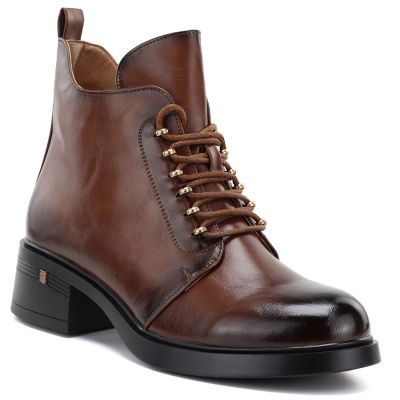 Women's insulated ankle boots, brown, S.Barski HY62-8112