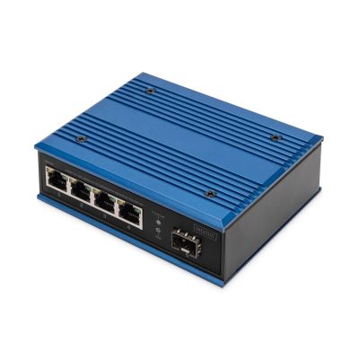 Industrial switch 4x 1000Base-TX PoE 120W + 1x 1000Base-FX (without module) DIN extended temperature range
