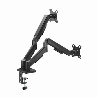 4. GEMBIRD DESK ARM FOR TWO MONITORS WITH USB PORTS (ADJUSTABLE), FROM 17" TO 32", LOAD UP TO 9 KG