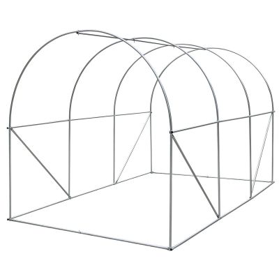 48. GREENHOUSE GARDEN TUNNEL 200X300X200CM PE STRUCTURE WHITE STEEL