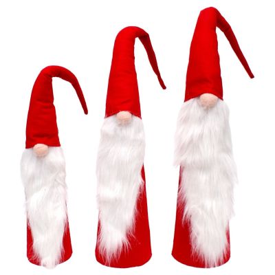 SET OF RED DECORATIVE SANTA CLAUS 60, 70, 80 CM