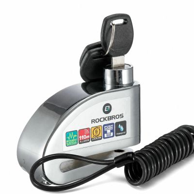 Rockbros LBAYG8308 Bike Lock with Alarm and Disc Lock - Black
