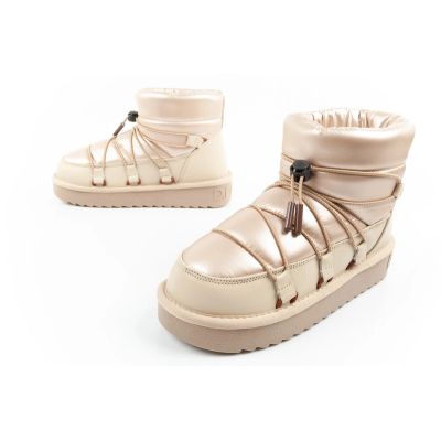 17. D.Franklin women's winter snow boots, fashionable insulated gold ankle boots