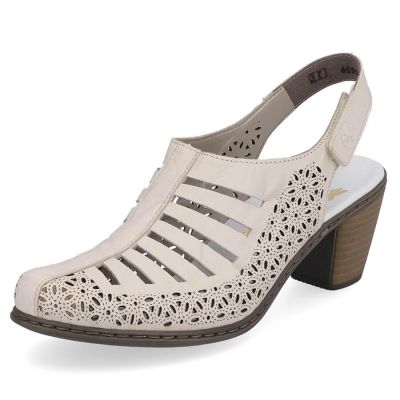 7. Rieker W RKR49B beige leather high heel sandals