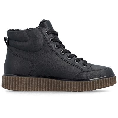 2. Comfortable black women’s wedge ankle boots Rieker Y4312-00