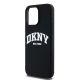 6. DKNY Liquid Silicone White Printed Logo MagSafe case for iPhone 15 Pro Max - black