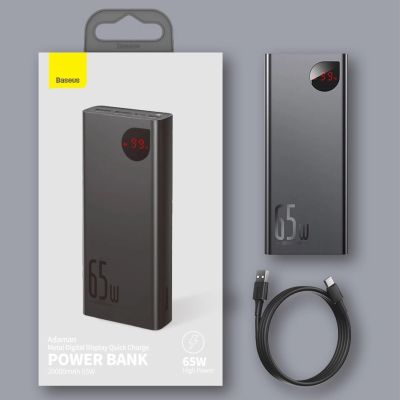 22. Baseus Adaman powerbank 2x USB / 1x USB Type C / 1x micro USB 20000mAh 65W Quick Charge 3.0 Power Delivery black (PPIMDA-D01)