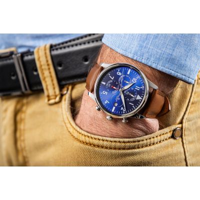 3. Men's Watch Giewont Chronograph Sapphire Brown Blue GW5630-A6