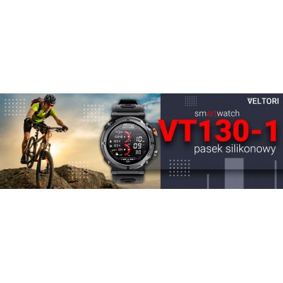 11. VELTORI VT130-1 Smartwatch Black Silicone Strap