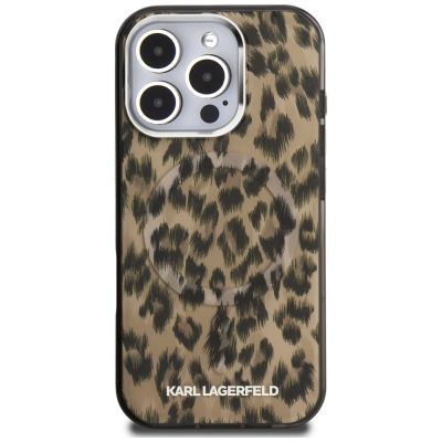 3. Karl Lagerfeld IML Leopard Pattern MagSafe Case for iPhone 16 Pro Max - Brown