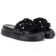 3. Women's floral platform flip-flops black D&A by S.Barski MR61-9015