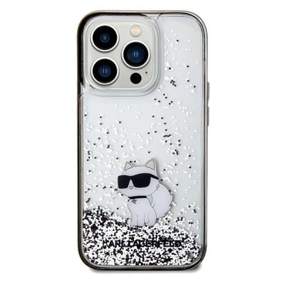 3. Karl Lagerfeld Liquid Glitter Choupette case for iPhone 14 Pro Max - transparent
