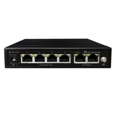 2. LevelOne FE PoE+ Switch 6-Port 60W 100Mbps