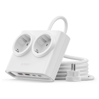 Orico PDC25 25W 6in1 Power Strip 2x AC + 2x USB-A + 2x USB-C - White