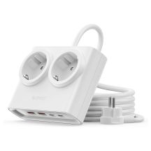 Orico PDC25 25W 6in1 Power Strip 2x AC + 2x USB-A + 2x USB-C - White