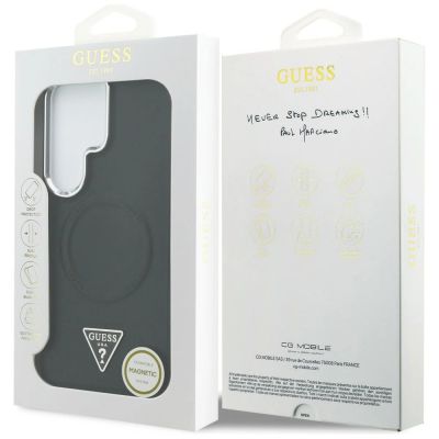 8. Guess Embossed Ring Triangle Logo MagSafe Case for Samsung Galaxy S26 Ultra - Black