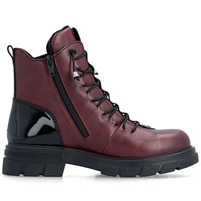 2. Women's insulated burgundy worker boots Rieker Z9152-35