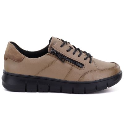 2. Women's beige leather platform shoes Vinceza 133130