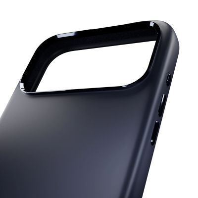 6. Puro Icon Mag Pro Liquid Silicone Case for iPhone 17 Pro, MagSafe Compatible, with Camera Protection and Aluminum Buttons - Dark Blue