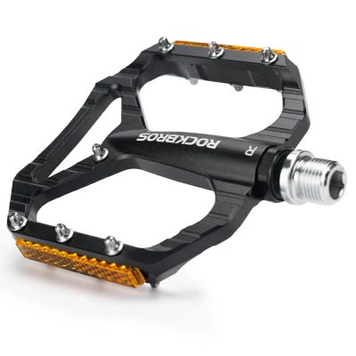 7. Rockbros C700 Reflective Aluminum Platform Bicycle Pedals - Black
