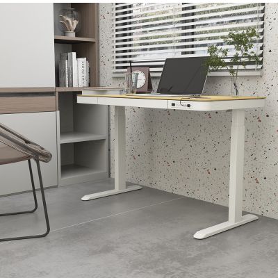 12. Tuckano Electric Height Adjustable Desk ET119W-C White/Oak. Desk top dimensions 120 x 60cm.