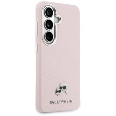 4. Karl Lagerfeld Saffiano KC Metal Logo MagSafe Case for Samsung Galaxy S26+ - Pink