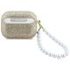 2. Guess Glitter Pearl Strap Case for AirPods Pro 3 - Gold
