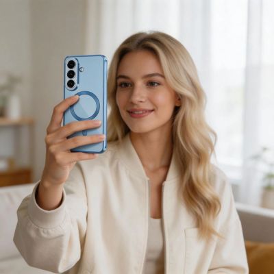 8. Tech-Protect MagFlex MagSafe Case for Samsung Galaxy S26 - Transparent Blue