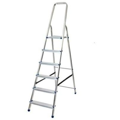 2. AWTOOLS freestanding aluminum ladder 6 steps 150 kg
