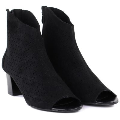 4. Women's open-toe ankle boots, black, M.Daszyński MR1954-23