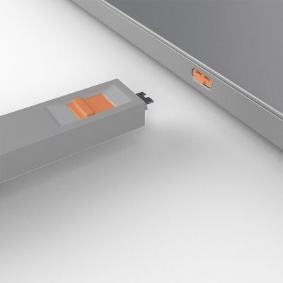 5. Lindy 40428 Port Blocker USB Type-C Port Lock Key Gray, Orange 4 pcs.