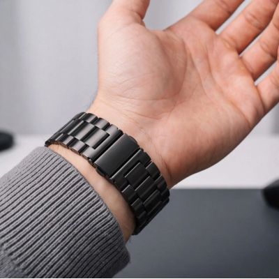 4. Tech-Protect Stainless Steel Bracelet for Samsung Galaxy Watch 40/44/46 mm - Black