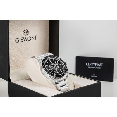 8. Men's Watch Giewont Chronograph Sapphire Silver Black GW9580-B1