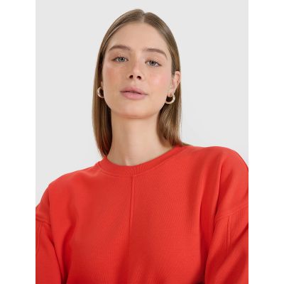 2. Oversized sweatshirt without a hood, unzipped, women's 4F 4FWSS25TSWSF1543-62S