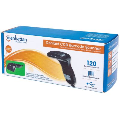 5. Manhattan 401517 Barcode Reader Handheld 1D CCD Barcode Reader Black