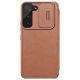 3. Nillkin Qin Leather Pro Case Case for Samsung Galaxy S22+ (S22 Plus) Camera Protector Holster Cover Flip Case Brown