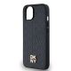 6. DKNY Leather Monogram Pattern Metal Logo MagSafe Case for iPhone 15/14/13 - Black
