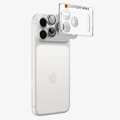 21. Spigen Optik Pro XL GLAS.TR EZ FIT Tempered Glass for iPhone 18 Pro Max - Silver