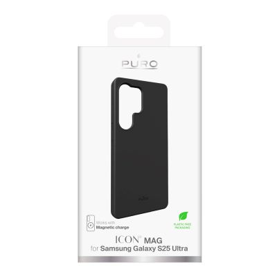 4. Puro Icon Mag Silicone Case with MagSafe for Samsung Galaxy S25 Ultra - Black