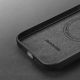 10. Dux Ducis Grit Leather Case for iPhone 14 Plus Elegant Faux Leather Cover (MagSafe Compatible) Black