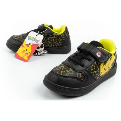 8. Leomil children's sports shoes Pokemon sneakers lightweight with velcro black