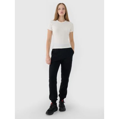 4. Women's slim ribbed t-shirt 4F 4FWSS25TTSHF1968-11S